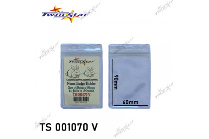 Twin Star Name Badge Holder 60mm x 90mm (Resealable Zipper) Twin Star Name Badge Holder 60mm x 90mm (Resealable Zipper)